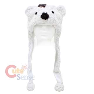 White Baby koala Bear Fluffy Plush Lapland Hat  Animal Custums Beanie 