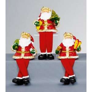  10cm Glitter Santa W/Dangly Legs 3 Asst One Only Random 