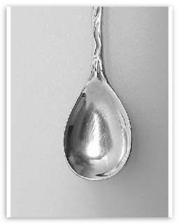 Bridal Rose Style Sterling Silver Salt Spoon  