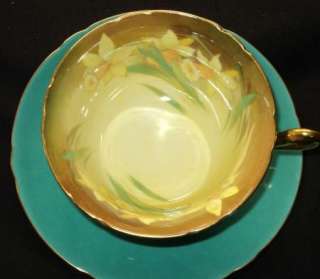 Shelley DAFFODIL CHROME GREEN Tea cup and saucer  