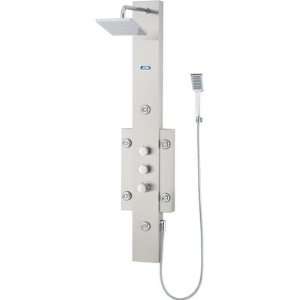 Shower Panel System with Six Body Jets in Stainless Steel, 55.75 x 11 