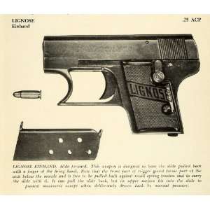  1948 Print .25 ACP Automatic Colt Pistol Caliber Lignose 