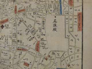 EDO Antique Original Ukiyoe Woodblock Print Map V311  