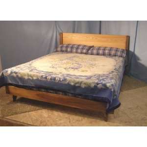  Danish Modern Inspired Sappy Walnut Oak Queen Bed (Item 