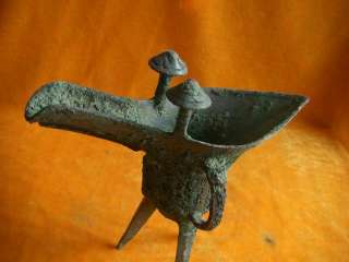 Chinese Antique Bronze HANDCRAFT curio drinking vessel  