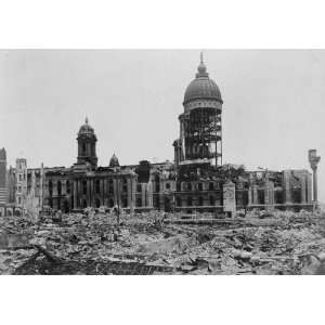  San Francisco Fire of 1906 Ruins At City Hall 8 1/2 X 11 