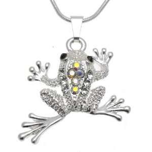 Acosta Jewellery   Rainbow AB Crystal Leaping Frog   Silver Fashion 