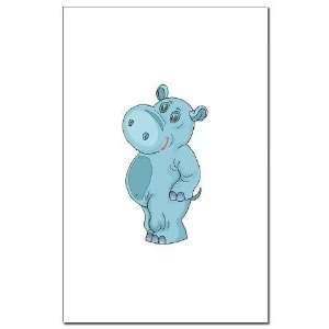  Cute Standing Hippo Funny Mini Poster Print by  