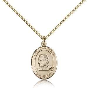  Gold Filled St. Saint John Bosco Medal Pendant 3/4 x 1/2 