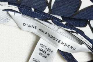Diane von Furstenberg DVF Jersey Knit Vneck Dress Navy Geometric 