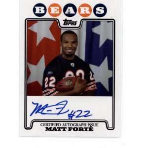 2008 Topps Rookie Premiere Autographs #MF Matt Forte   Chicago Bears 