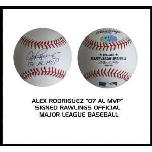  Alex Rodriguez Autographed Rawlings Baseball with 07 AL 