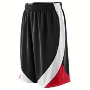  Youth Wicking Duo Knit Game Short   Black and Red   Medium 