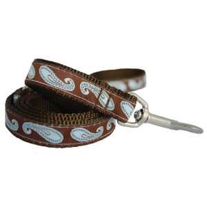  4 Foot Blue & Chocolate Milo Paisley Leash 3/4 wide Pet 