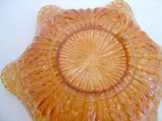 Millersburg Rays and Ribbons Bowl Carnival Glass Marigold  