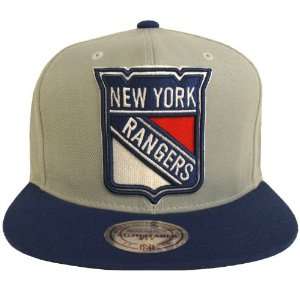 New York Rangers Mitchell & Ness XL Logo Retro Snapback Cap Hat Gry 