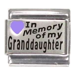 In Memory Of My Granddaughter Purple Heart Laser Italian 