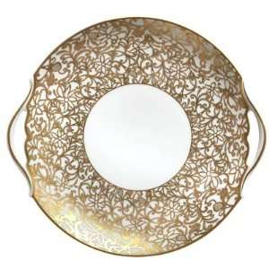  Raynaud Salamanque Gold 9.75 in Cake Plate with Handles 