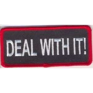  DEAL WITH IT Embroidered Fun Quality Biker Vest Patch 