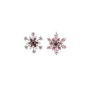  Pack of 12 Victorian Inspirations Red Jewel Snowflake 