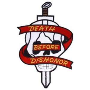  Skull Death Before Dishonor Patch 9 1/2 Patio, Lawn 