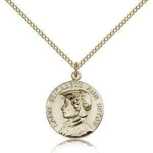  Gold Filled St. Saint Elizabeth Ann Seton Medal Pendant 3 