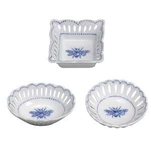  Andrea By Sadek Openwork Bee Dishes (set Of 3) Assorted 