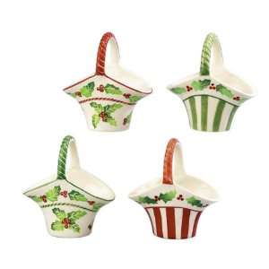  Andrea By Sadek 4 Assorted 4.5 H Baskets Holly Berries 