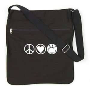  Peace Love with Dog Paw Messenger Bag