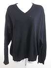 MADE IN ITALY OF BENNETTON Mens Black Wool Long Sleeves V Neck 
