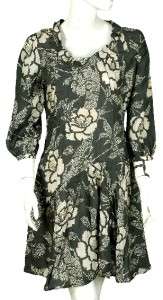 NEW $429 DAY BIRGER ET MIKKELSEN Printed Pintuck Silk Dress Medium M 