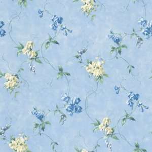  Decorate By Color Blue Large Floral Trail Wallpaper 