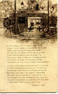 Antique Poetry Card Home Edgar Guest  