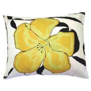  Magnolia Casual Yellow Hibiscus Flower Pillow Patio, Lawn 