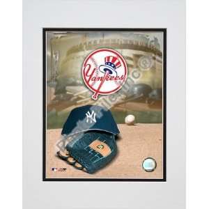New York Yankees 2004 Logo & Cap Double Matted 8 X 10 Photograph 