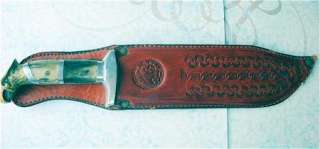 1940 Signed Custom Mexican Silver Bowie Knife & Sheath  