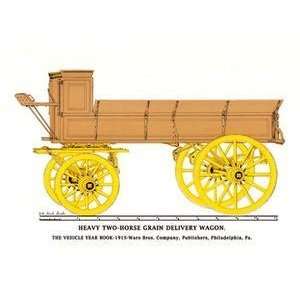    Art Heary Two Horse Grain Delivery Wagon   05348 8