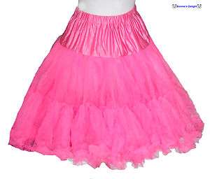 NEW ROCKABILLY 50s 20 inches/51cm PINK PETTICOAT/SKIRT/TUTU SIZES 8 12 