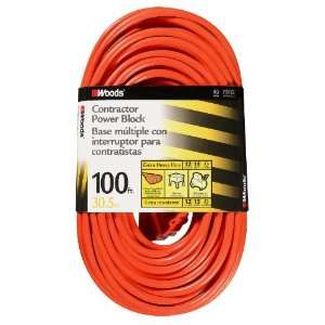  Woods 820 12/3 Outdoor Multi Outlet Extension Cord, Orange 