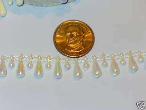 10 Yard Roll of Iridescent White Tear Drop on a String  