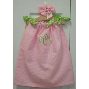  Seersucker Pillowcase Dresses Monogrammed