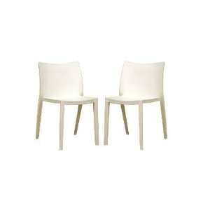  DR82138 Baxton Studio Odele White Plastic Chair Set of Two 