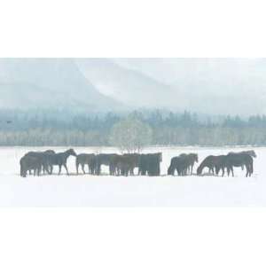  Robert Bateman   Winter Gathering   Horse Herd Artists 