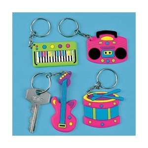    Rubber Rock Star Keychains (1 dozen)   Bulk [Toy] 