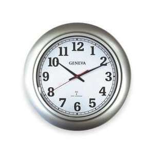    GENEVA 1TKB9 Quartz Clock, RC, Round, Silver