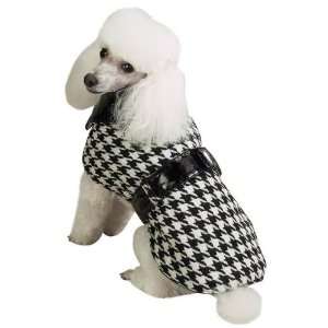 Designer Dog Coat   Zack & Zoey Houndstooth Rain & Shine Coats   Black 