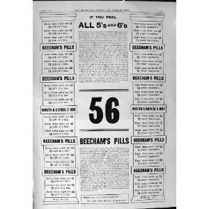  1901 Advertisement Beechams Pills 56 Medicine