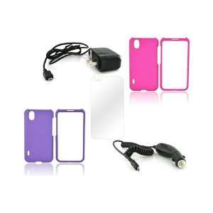  For LG Marquee LS855 5 Item Bundle With Rose Pink Purple 