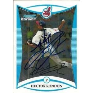  Hector Rondon Signed Cleveland Indians 2008 Bowman Card 