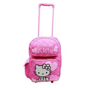   Sanrio Hello Kitty Large Rolling Backpack   Pink Heart Toys & Games